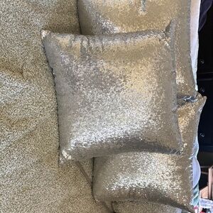 Silver Sequin Throw Pillows